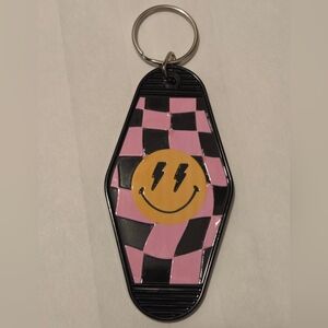 Hand Crafted Pink and Black Key Holder